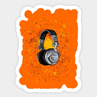 Headphones Grunge Sticker